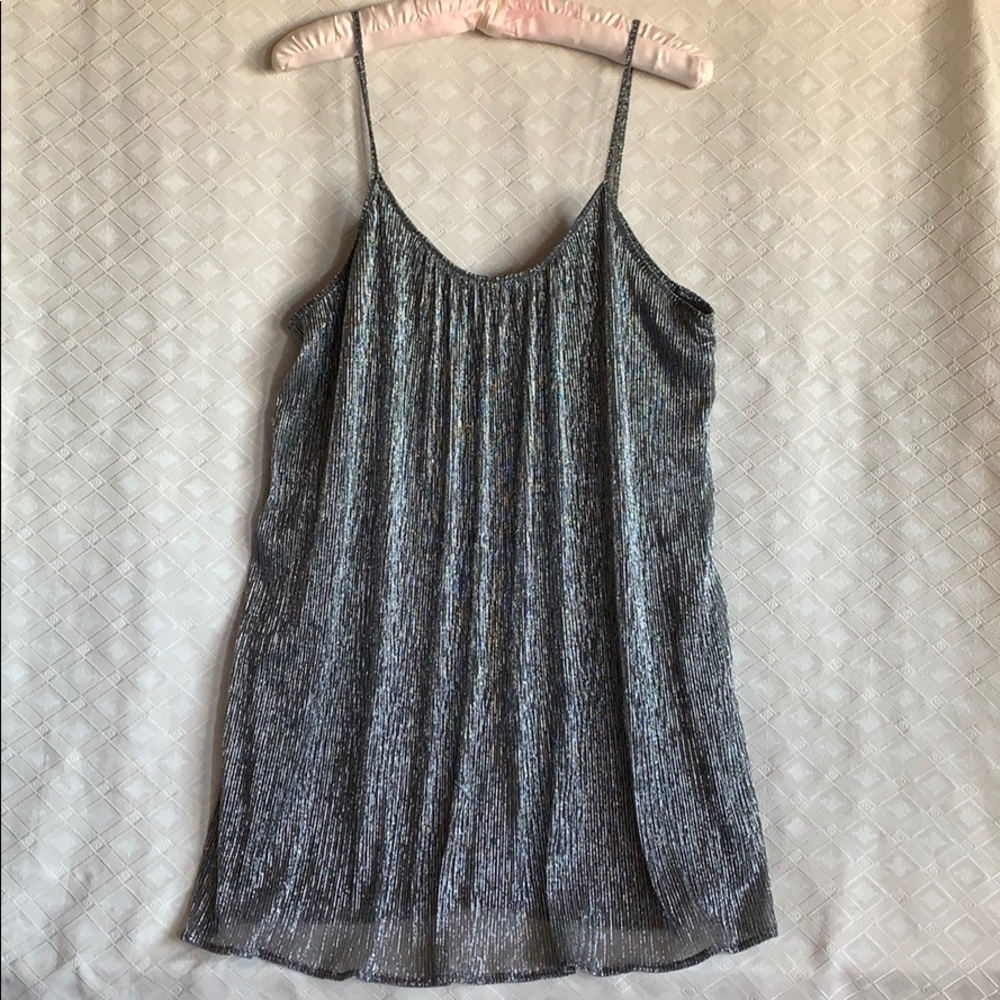 Paper crane silver trapeze cocktail dress L